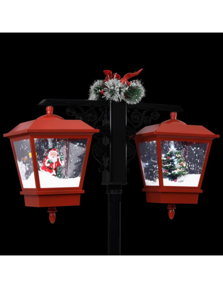 Lampione Natalizio con Babbo Natale Nero Rosso 81x40x188 cm PVC