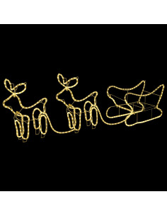 Renne e Slitta Decorazione Natalizia per Esterni 576 LED 2