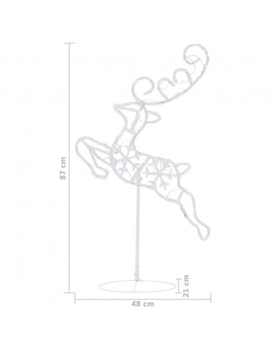 Decorazione Slitta Renne in Acrilico 260x21x87 cm Colorata