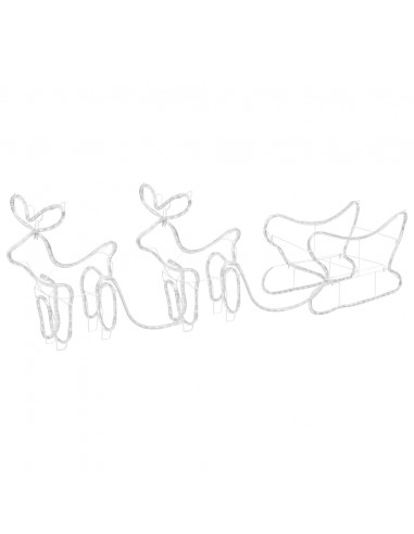 Renne e Slitta Decorazione Natalizia per Esterni 576 LED