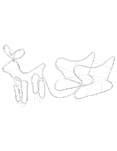 Renne e Slitta Decorazione Natalizia per Esterni 252 LED