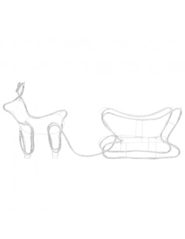 Renne e Slitta Decorazione Natalizia per Esterni 252 LED