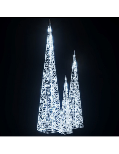 Set Coni Luce LED Acrilico Decorativo Bianco Freddo 60/90/120cm