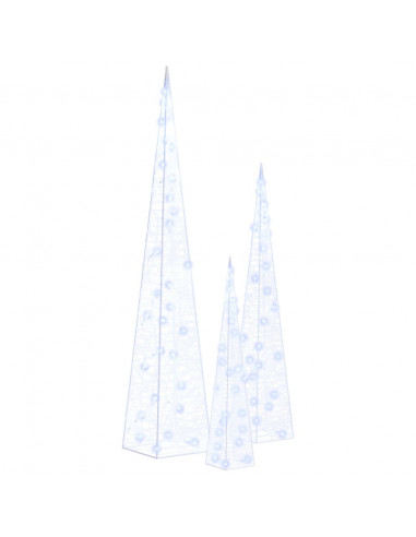 Set Coni Luce LED Decorativi Acrilici Blu 30/45/60cm