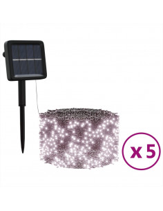 Luci Solari Fatate 5 pz 5x200 LED Bianco Caldo Interni Esterni 2