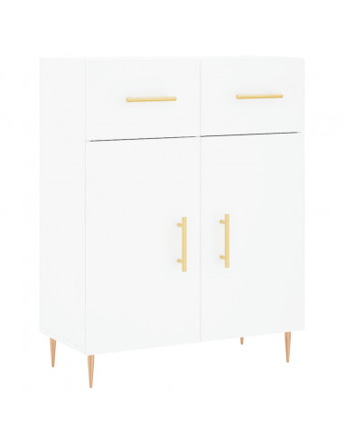 Credenza Bianca 69,5x34x180 cm in Legno Multistrato