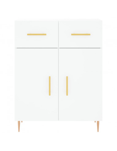 Credenza Bianca 69,5x34x180 cm in Legno Multistrato