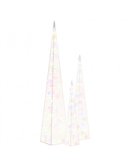 Set Coni Luce LED Acrilico Decorativo Multicolore 60/90/120 cm