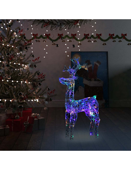 Renne e Slitta Decorazione Natale 90 LED 60x16x100 cm Acrilico