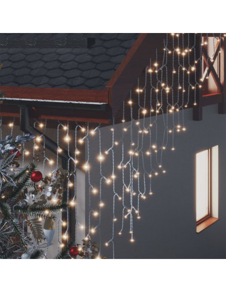Luci a Ghiaccioli a LED 10 m 400 LED Bianco Caldo 8 Funzioni