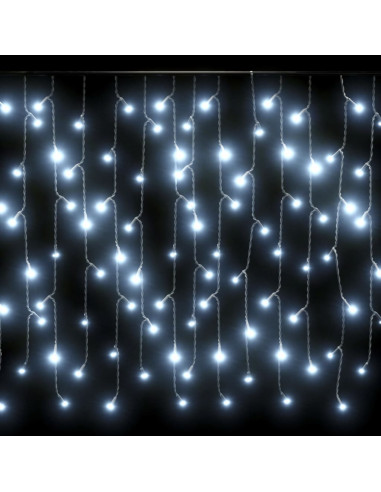 Tenda Luci LED Ghiacciolo 10m 400 LED Bianco Freddo 8 Funzioni