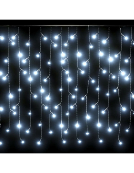 Tenda Luci LED Ghiacciolo 10m 400 LED Bianco Freddo 8 Funzioni
