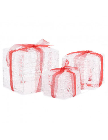 Scatole Regalo Decorative Natale in Acrilico 3 pz Colorate