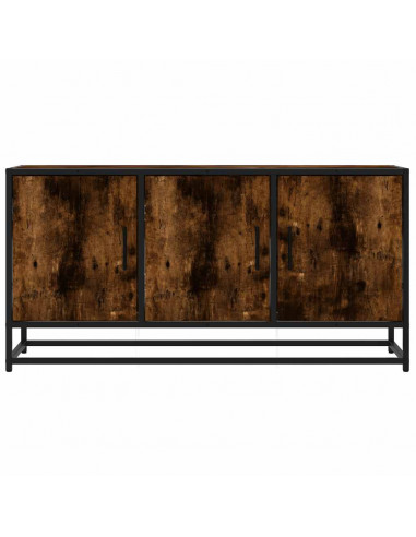 Mobile TV Rovere Fumo 100x35x50 cm Legno Multistrato e Metallo