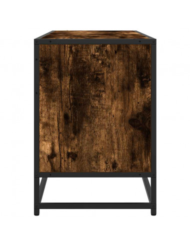 Mobile TV Rovere Fumo 100x35x50 cm Legno Multistrato e Metallo