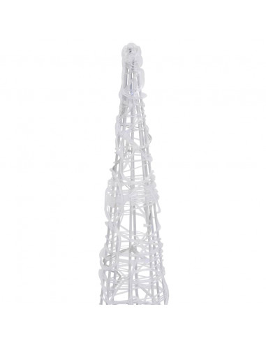 Piramide Decorativa Cono Luce LED Acrilico Bianco Freddo 90 cm
