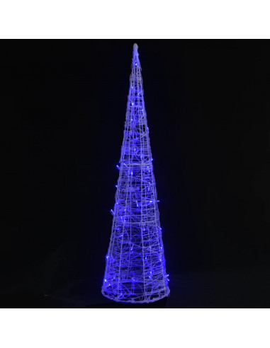 Piramide Decorativa Cono di Luce LED Acrilico Blu 90 cm