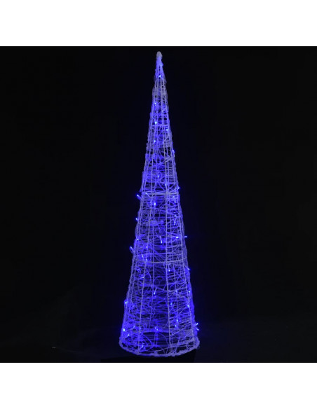 Piramide Decorativa Cono di Luce LED Acrilico Blu 90 cm