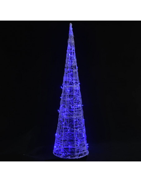 Piramide Decorativa Cono di Luce LED Acrilico Blu 120 cm