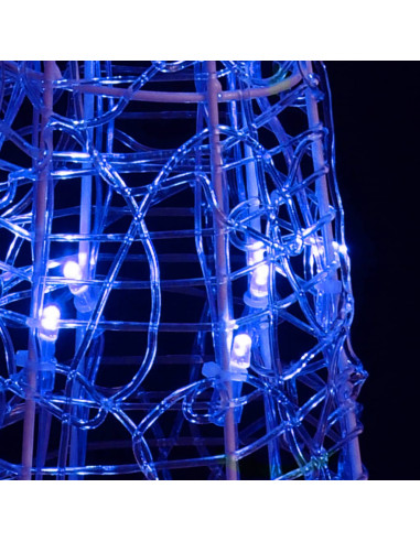Piramide Decorativa Cono di Luce LED Acrilico Blu 120 cm
