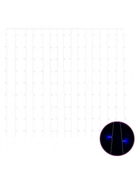Tenda Luci a Ghiaccioli 3x3m 300 LED Blu 8 Funzioni