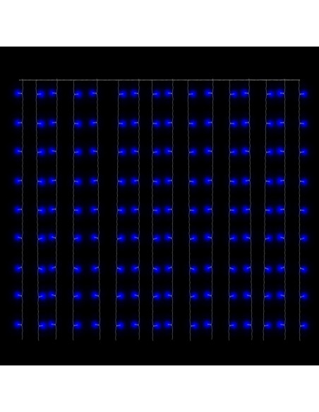 Tenda Luci a Ghiaccioli 3x3m 300 LED Blu 8 Funzioni