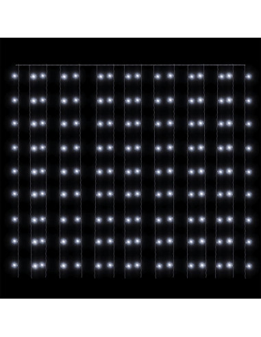 Tenda Luci a Ghiaccioli 3x3m 300 LED Bianco Freddo 8 Funzioni