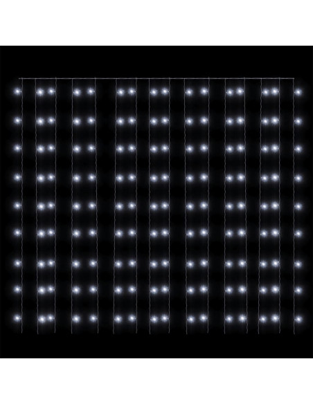 Tenda Luci a Ghiaccioli 3x3m 300 LED Bianco Freddo 8 Funzioni