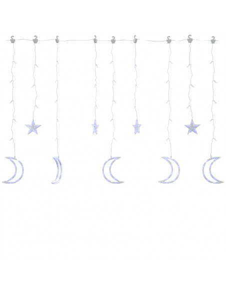 Luci Fatate Stella e Luna con Telecomando 138 LED Blu