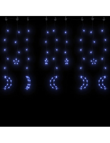 Luci Fatate Stella e Luna con Telecomando 138 LED Blu