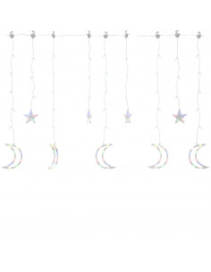 Luci Fatate Stella e Luna con Telecomando 138 LED Colorate 2