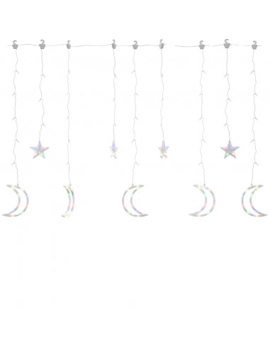 Luci Fatate Stella e Luna con Telecomando 138 LED Colorate