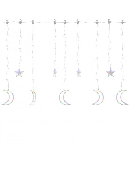 Luci Fatate Stella e Luna con Telecomando 138 LED Colorate