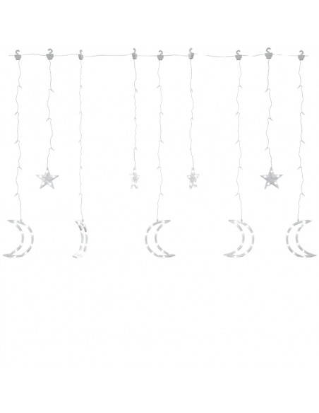 Luci Fatate Stella e Luna con Telecomando 345 LED Bianco Freddo