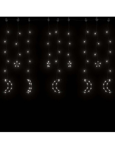 Luci Fatate Stella e Luna con Telecomando 345 LED Bianco Freddo