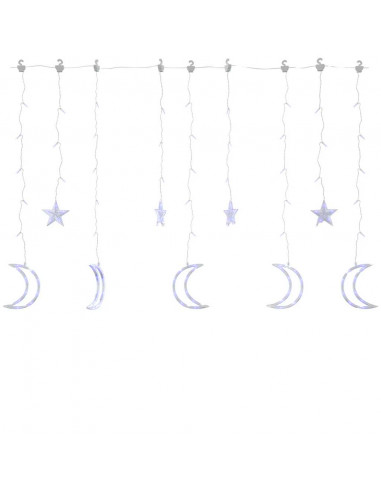 Luci Fatate Stella e Luna con Telecomando 345 LED Blu