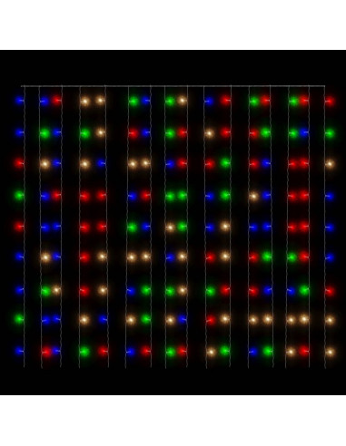 Tenda Luci a Ghiaccioli 3x3m 300 LED Colorati 8 Funzioni