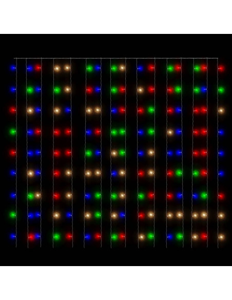 Tenda Luci a Ghiaccioli 3x3m 300 LED Colorati 8 Funzioni