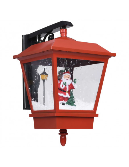Lampada Natalizia da Parete LED e Babbo Natale Rossa 40x27x45cm