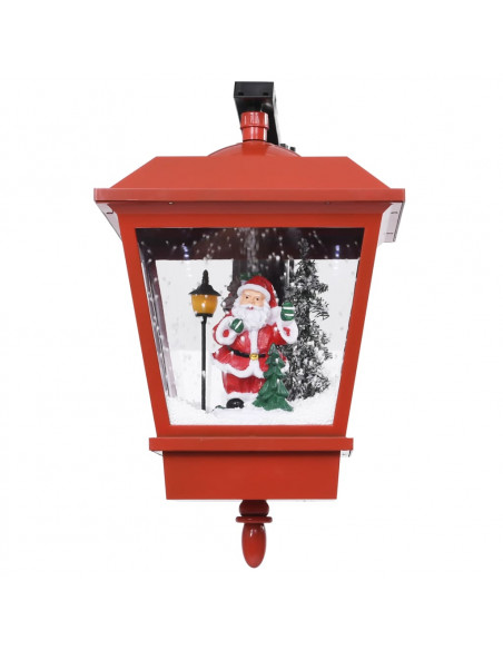 Lampada Natalizia da Parete LED e Babbo Natale Rossa 40x27x45cm
