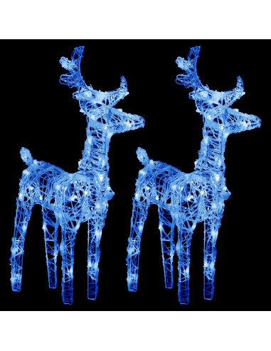 Renne di Natale 2 pz Blu 80 LED in Acrilico