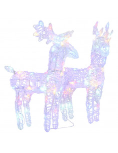 Renne di Natale 2 pz Multicolore 80 LED in Acrilico 2
