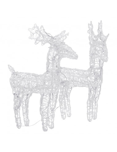 Renne di Natale 2 pz Multicolore 80 LED in Acrilico