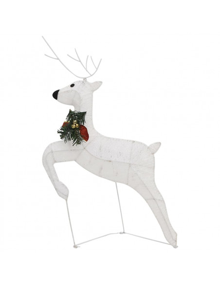 Renne e Slitta di Natale Decorazione Esterni 60 LED Bianco
