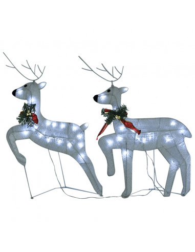 Renne di Natale 2 pz Bianco 40 LED
