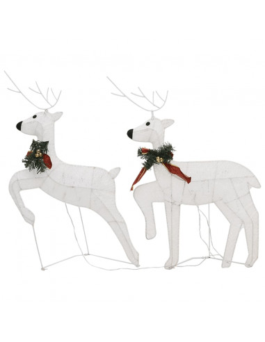 Renne e Slitta di Natale Decorazione Esterni 100 LED Bianco
