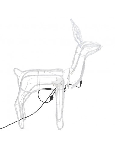 Figura Natale Renna Testa Mobile Bianco Freddo 76x42x87 cm