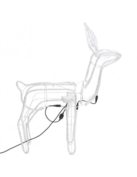 Figura Natale Renna Testa Mobile Bianco Freddo 76x42x87 cm