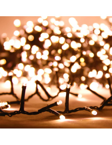 Stringa LED Compatta con 400 Luci LED Bianco Caldo 13 m PVC