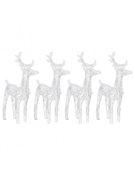 Renne di Natale 4 pz Bianco Caldo 160 LED in Acrilico